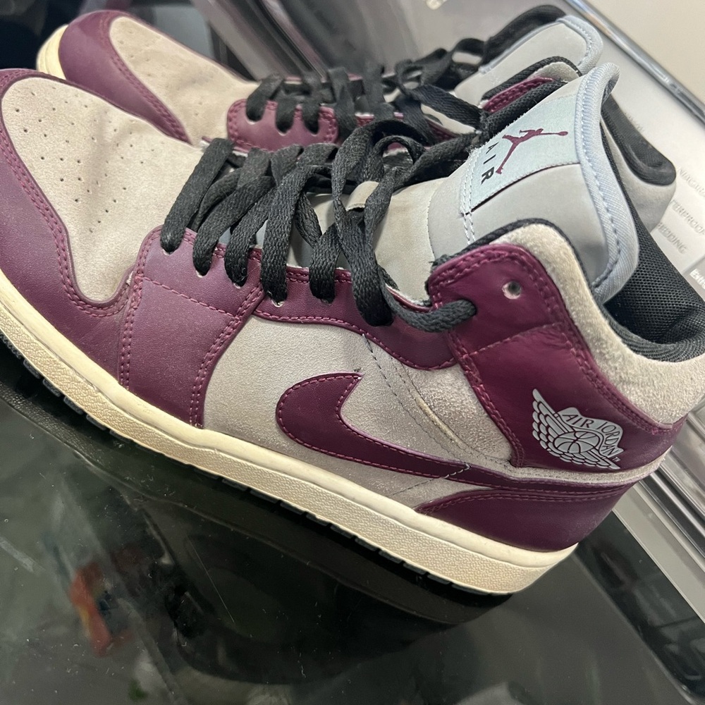 Purple and gray Nike air Jordans size 10